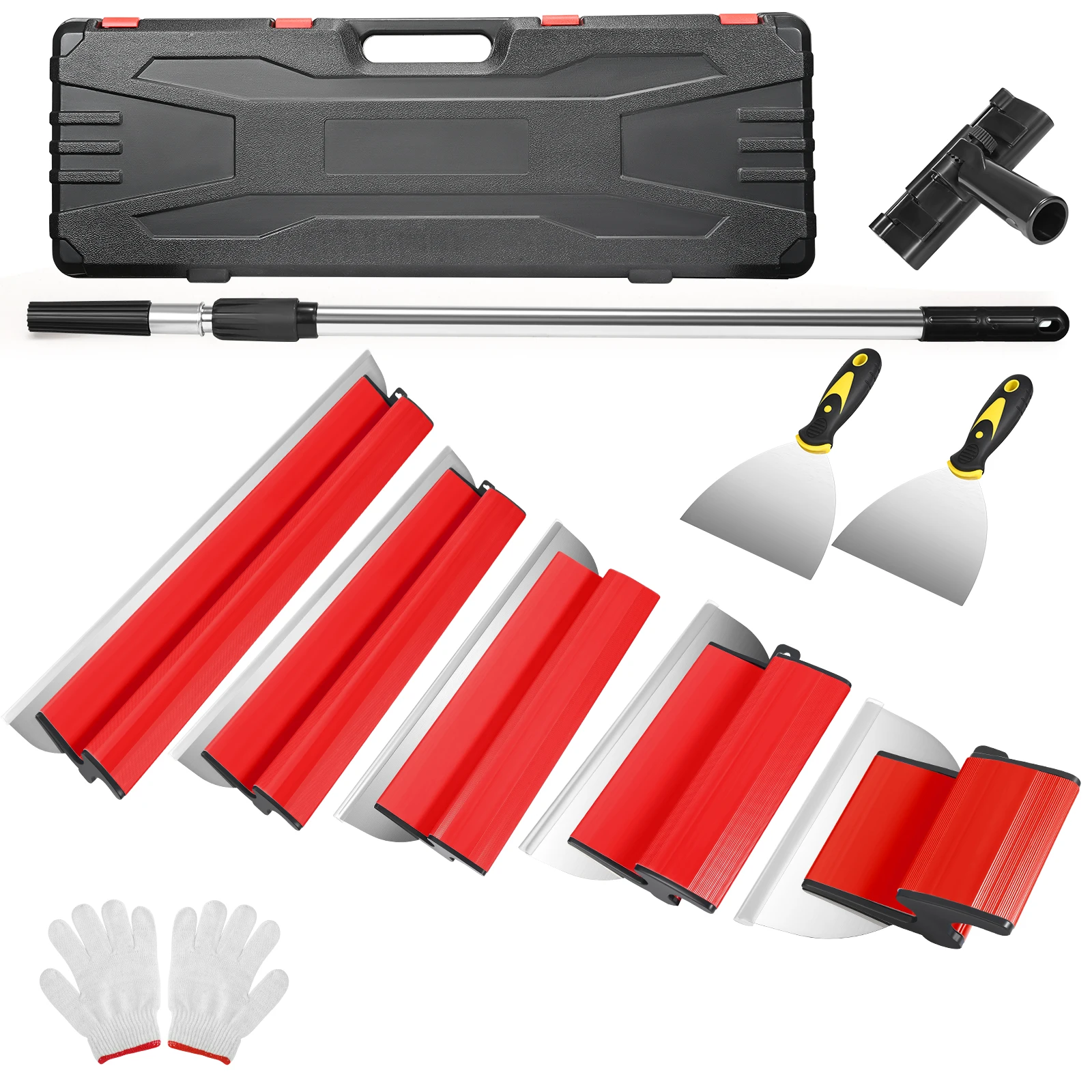40/60/80/100cm Gipsplaat Afwerkmesset Wandafwerkmateriaal met Kist Afwerkmessen RVS Flexibele Messen