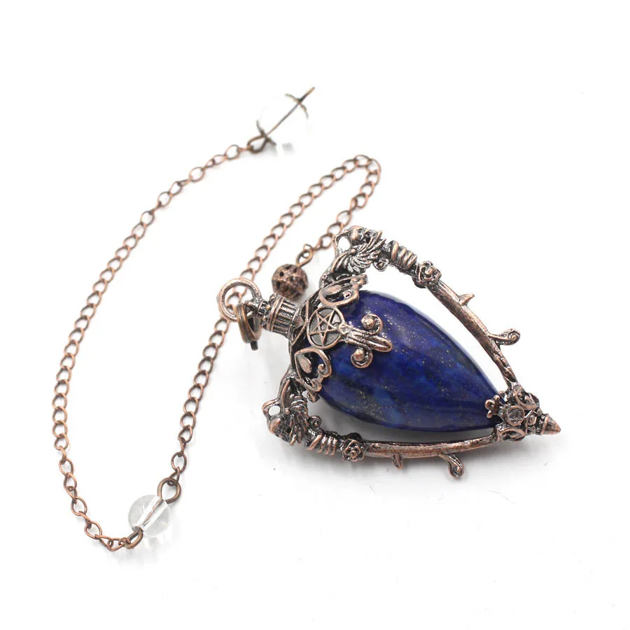 Kristall Quarz Pendel zum Wünscheln Weissagung große Naturstein Anhänger Pendel Amethyste rosa Quarz rosenquarz tigerauge opal Obsidian Pendel edelstein anhänger heilsteine amulett edelsteine