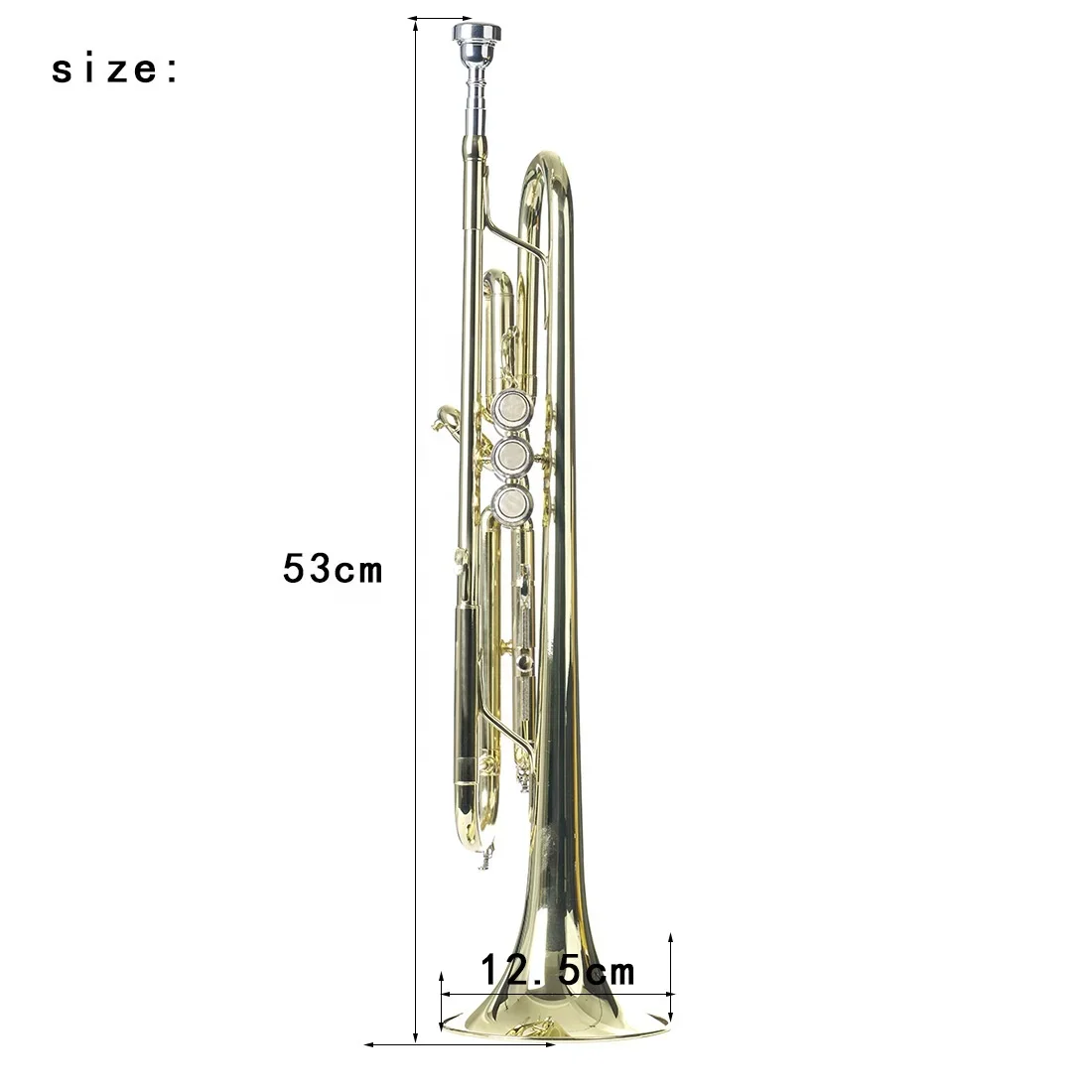 Hot-selling wholesale instrument playing B-flat brass practical exquisite gold trumpet