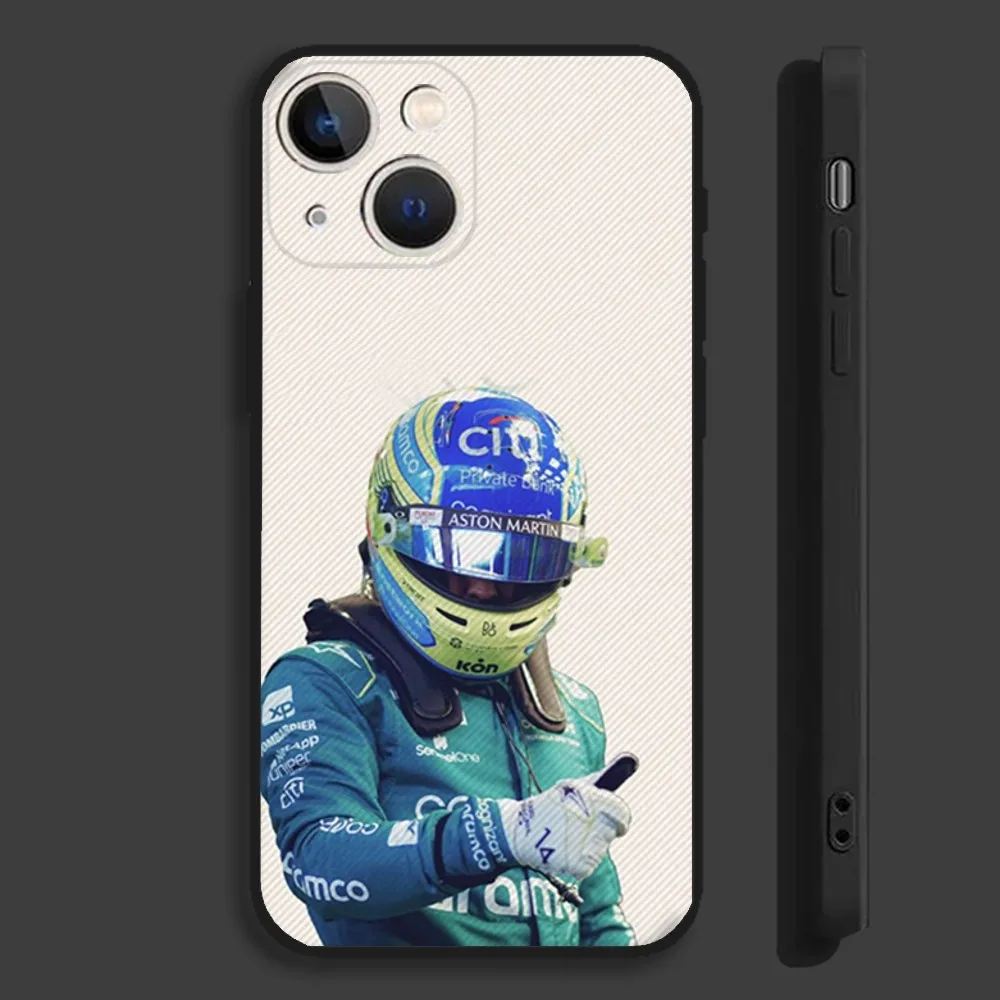 F1 14 F-Fernando A-Alonso Phone Case For iPhone 16,15,14,13,12,11,Pro,Max,Plus,Mini,X,XS,XR,8,7,6,S,SE Soft Black Case