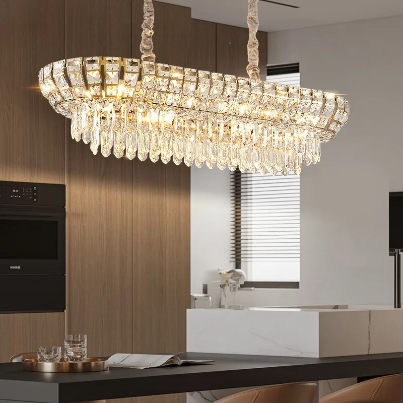Light luxury crystal living room, new high-end atmosphere, dining room, master bedroom lamp, chandelier image 3