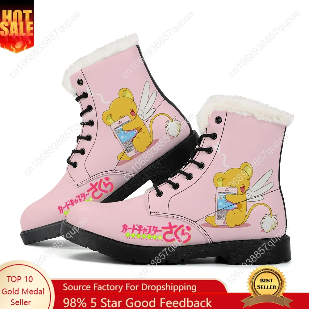 

Cardcaptor Sakura Plush Boots Anime Mens Womens Teenager Casual Shoes Outdoor Keep Warm Footwear High Quality Couple Custom Shoe
