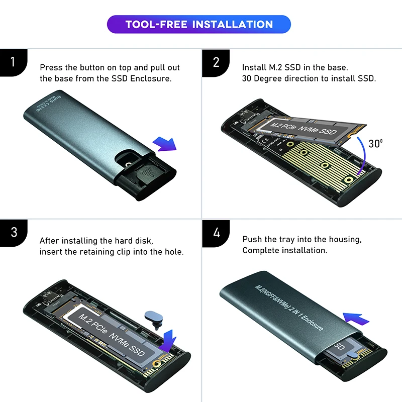 M2 ssd gehäuse gehäuse nvme sata dual protokoll m.2 zu usb typ c 3,1 ssd adapter für m.2 nvme pcie ngff m2 sata ssd disk box case