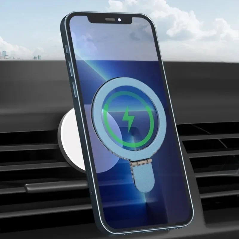 المغناطيسي البنصر حامل هاتف المحمول ل Magsafe آيفون 15 16 شحن لاسلكي لوحة معدنية للطي المغناطيس قوس العالمي #4