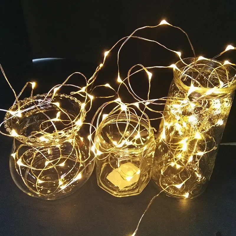 Firefly star lights led copper wire  starry lights flashing  girl heart room Christmas decoration