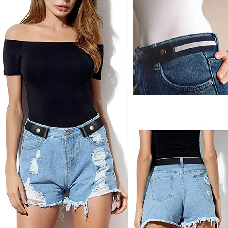 

Simple and Fashionable Women'S Belt Elastic Lazy Men'S Belt Woven Invisible and Seamless Unisex Jeans Belt Length Adjustable