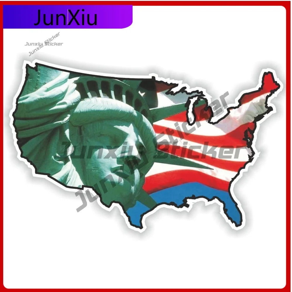

Usa Map Flag Statue Of Liberty Vinyl Sticker Graphic Waterproof Outdoor Motorcycle Stickers And Vinyl Decals Cars Camping Suv Re