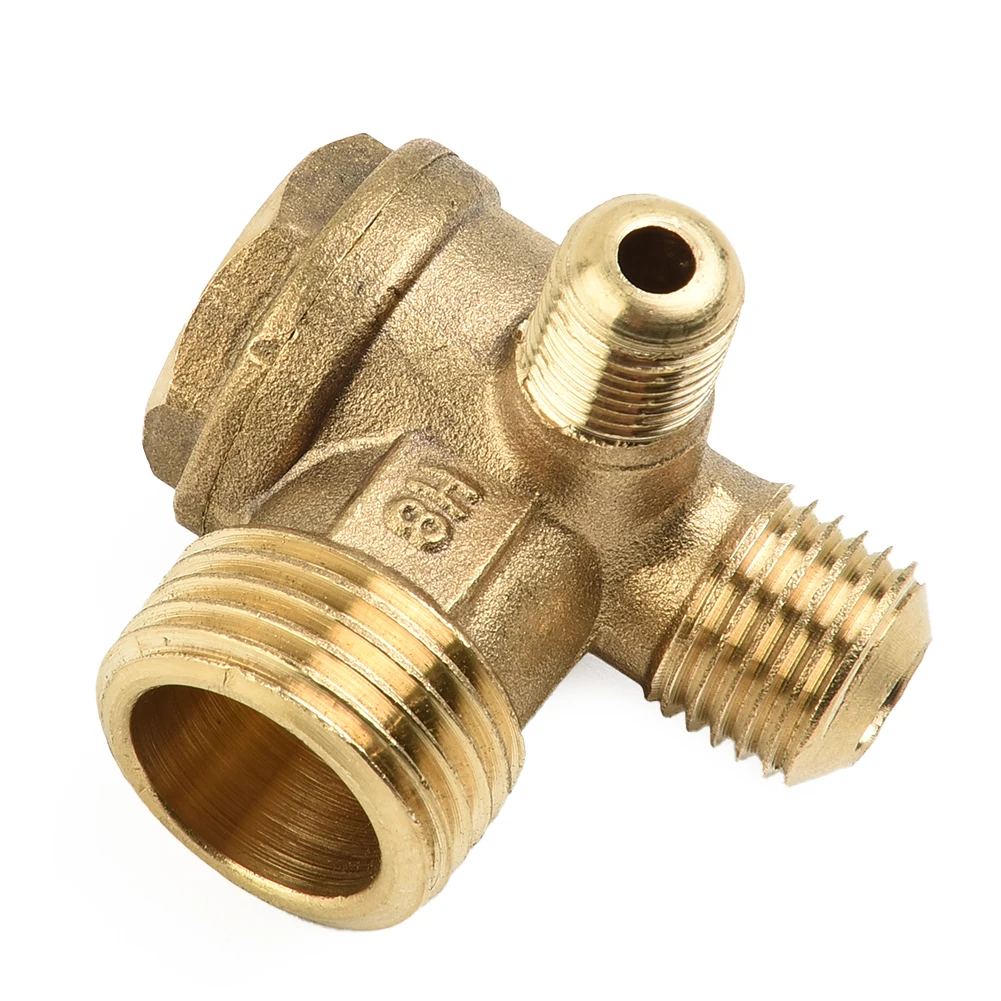 1pcs 20mm/14mm/10mm 3 Port Brass Male Threaded Check Valve Connector Tool For Air Compressor Prevent Tools Accessories