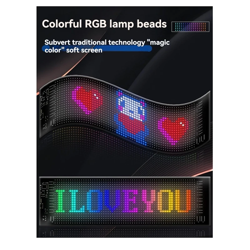 Programmierbares LED-Autoschild, mehrsprachiges Display mit Fernbedienung, APP, Scrollen, Werbebildschirm, Pixel-Matrix-Panel
