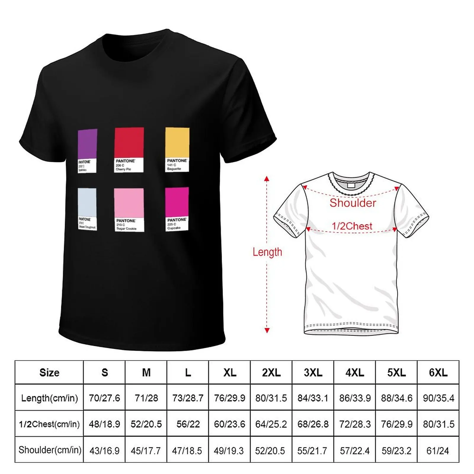 Pantone Swatches Bakery Collection T-Shirt Stylish Graphic Short Sleeve Top
