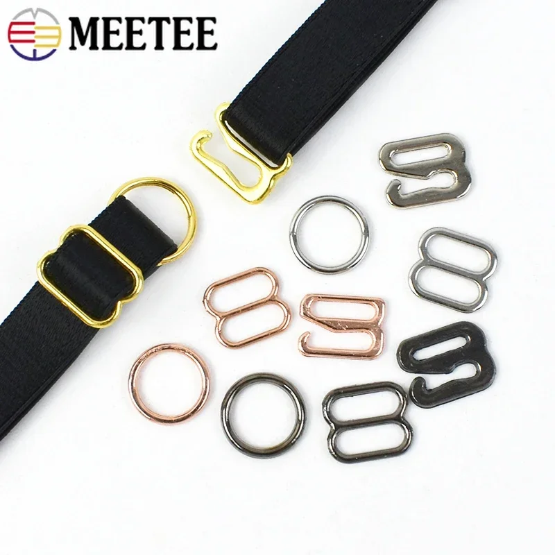 50Sets(150Pcs) 6-25mm Metal Bra Buckle Underwear Strap Adjust O Ring Buckles Bikini Connectors Hook DIY Clothes Sewing Accessory