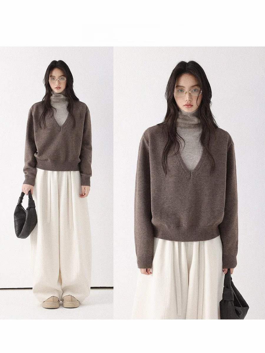 

CHACHASTU Commuter Sle Color Blo вязаный комплект из двух предметов женский модный многослойный ансамбль для похудения теплая осенне-зимняя одежда