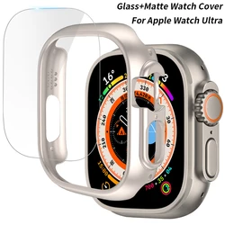 Vidrio + funda para Apple Watch 8 Ultra 49mm Protector de pantalla templado PC marco hueco cubierta protectora de parachoques para iwatch Ultra 49mm