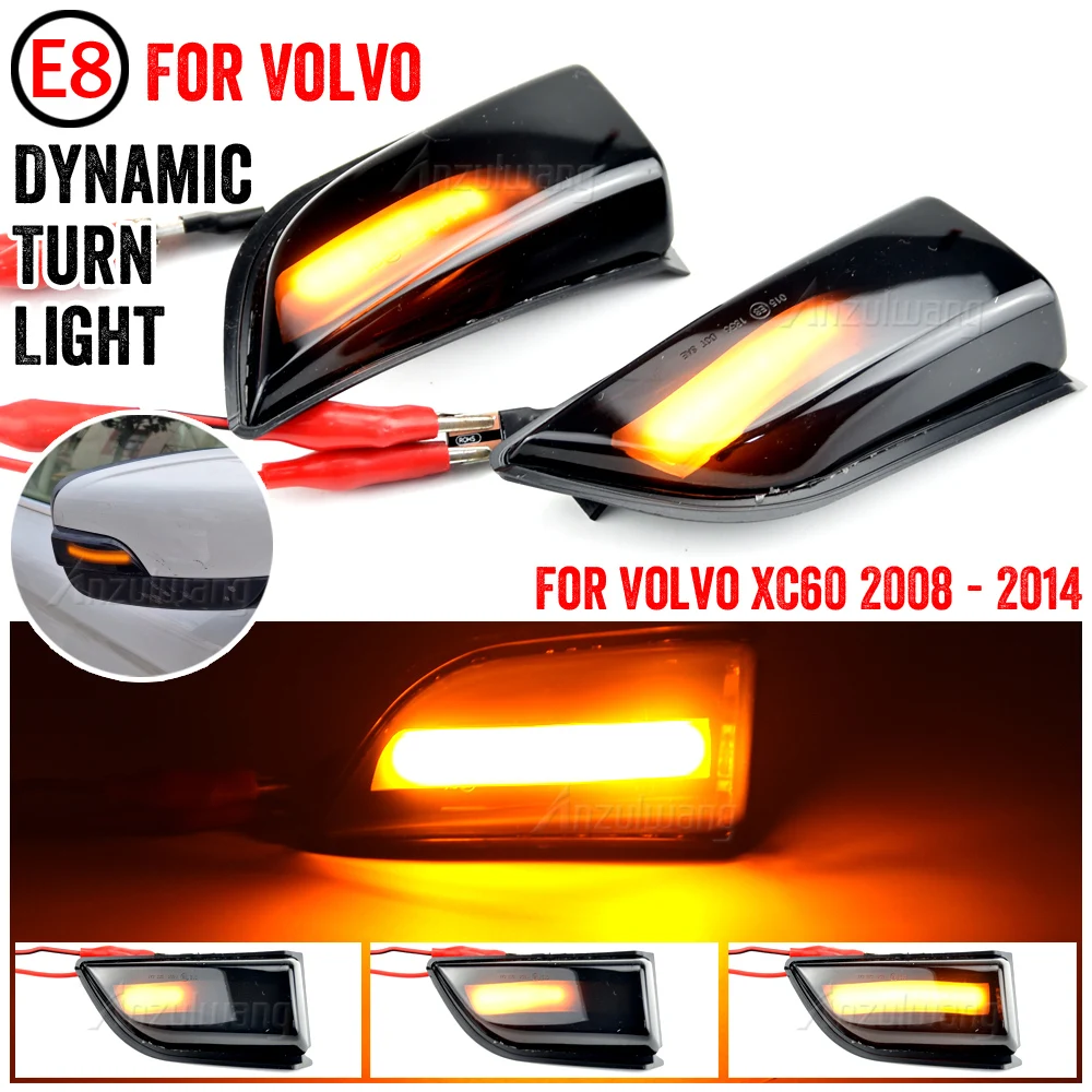 For Volvo XC60 2008-2014 LED Dynamic Turn Signal Light OEM# 31217288 31217289 Car Side Wing Rearview Mirror Blinker Indicator