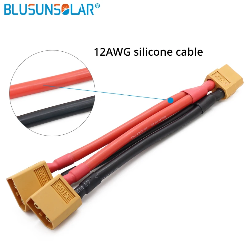 10cm XT60 XT90 T Plug Parallel Connector Male/Female Cable Dual Extension Y Splitter 2/3Way 12AWG Silicone Wire for RC Battery