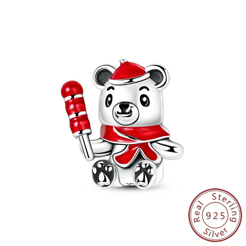 

Hot Sale Charms Bead 925 Sterling Silver Bear Tomatoes on Sticks Beads Fit Bangle Bracelet Necklace DIY Jewelry