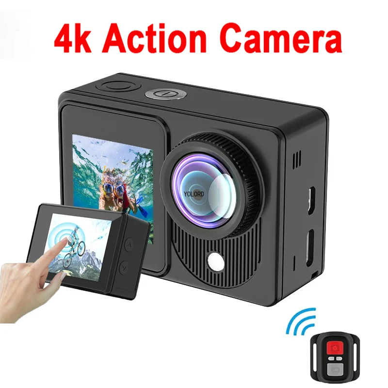 

Action Camera 4K 30FPS Anti-shake Dual Screen Wide Angle 30m Waterproof Outdoor Bicycle Video Recording Sport Helmet Camera