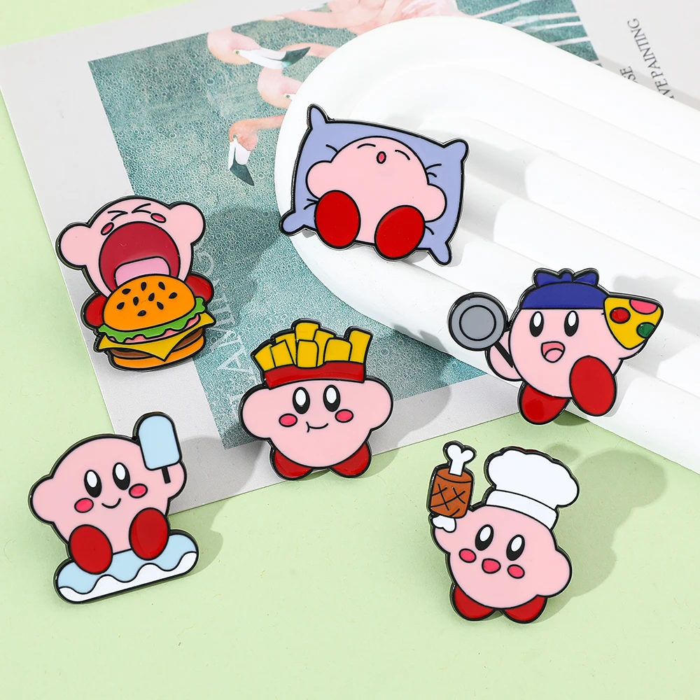 Japan Game Kirby Anime Pins for Backpacks Badges on Manga Enamel Pins for Jacket Backpack Jewelry Accessory Cute Gift