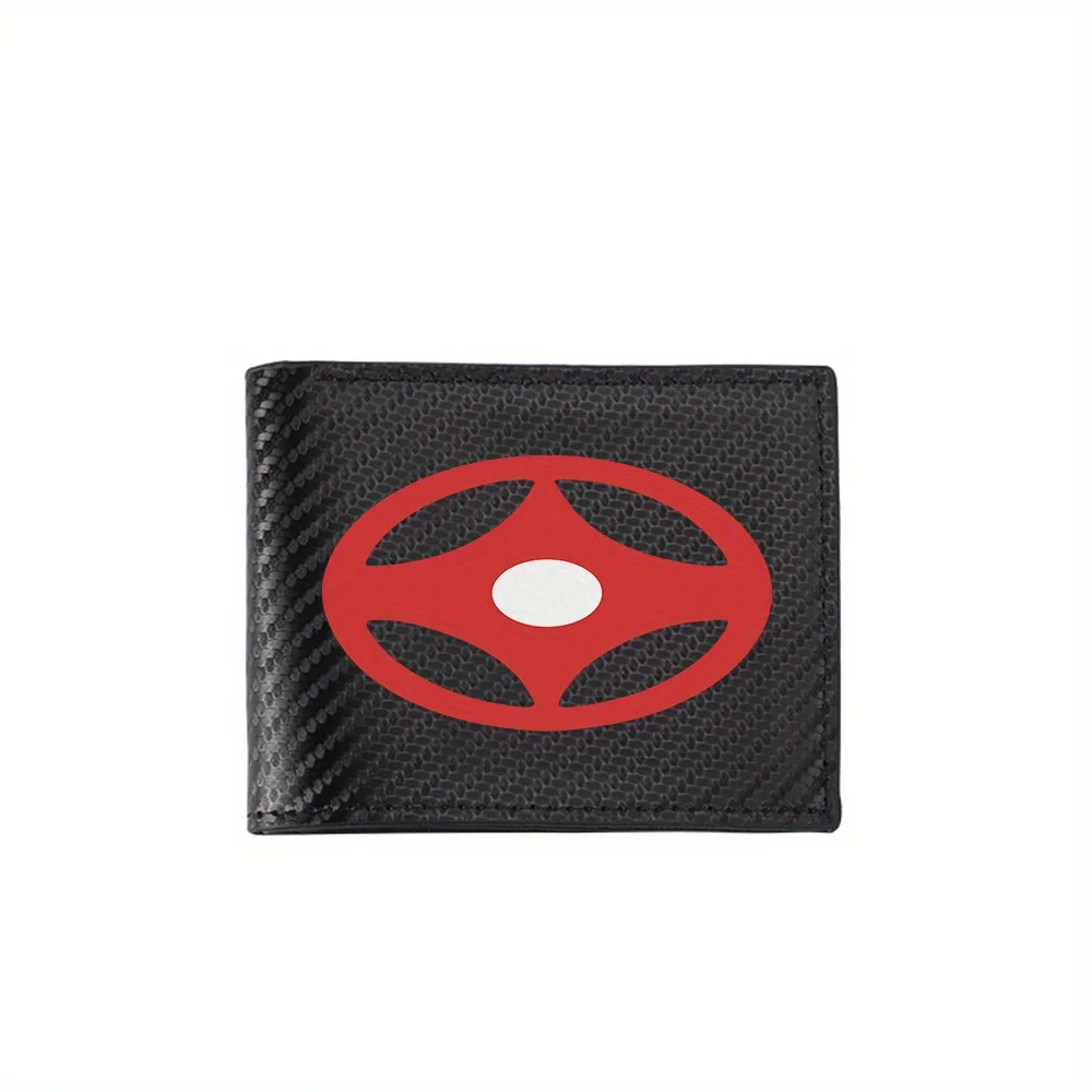 Red circle with inner design Men's Wallets Simple Business Modern Stylish Printing Design Gifts For Father Boyfriend Christmas L