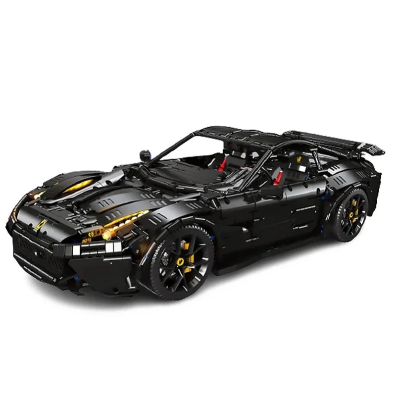 Klemmbausteine Auto Luxusauto Bausteine Technik Speed Schwarzer Supersportwagen Montagemodell Ziegelsteine Heimdekoration Kreatives Spielzeug Geschenke für Erwachsene und Kinder 3097 Teile