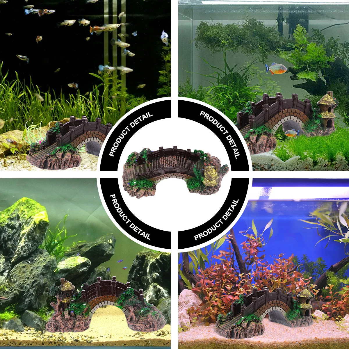 

Resin Fish Tank Mountain Fish Shelter Aquarium Decor Vivid Color Detailed Artificial Hill Safe for All Aquatic Animals