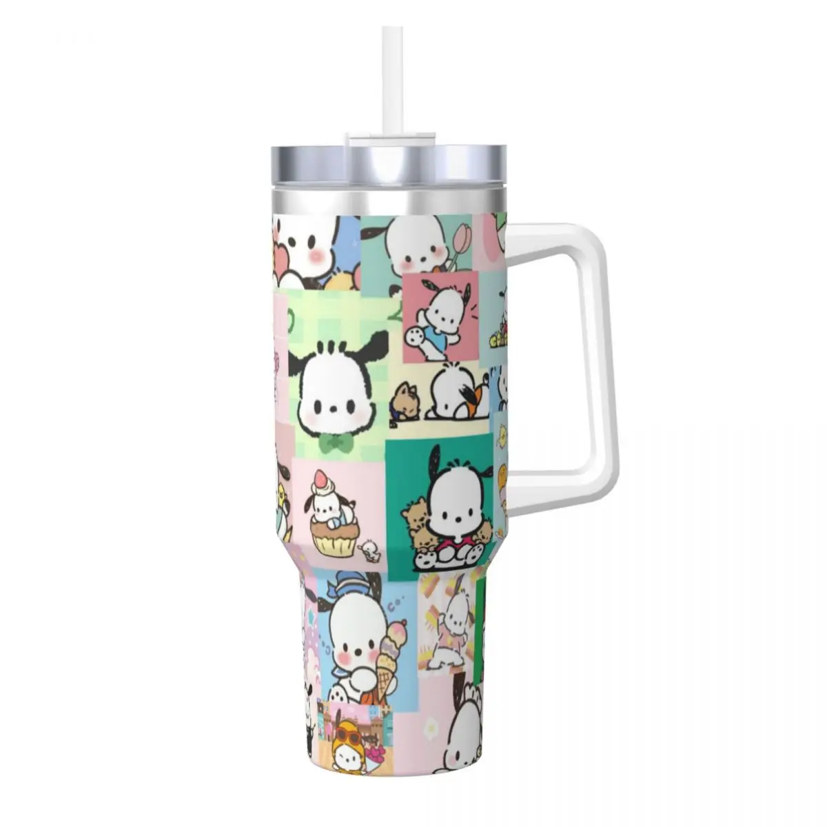 

Pochacco 40 oz Tumbler with Handle and Straw Lid Stainless Steel Insulated Tumblers Travel