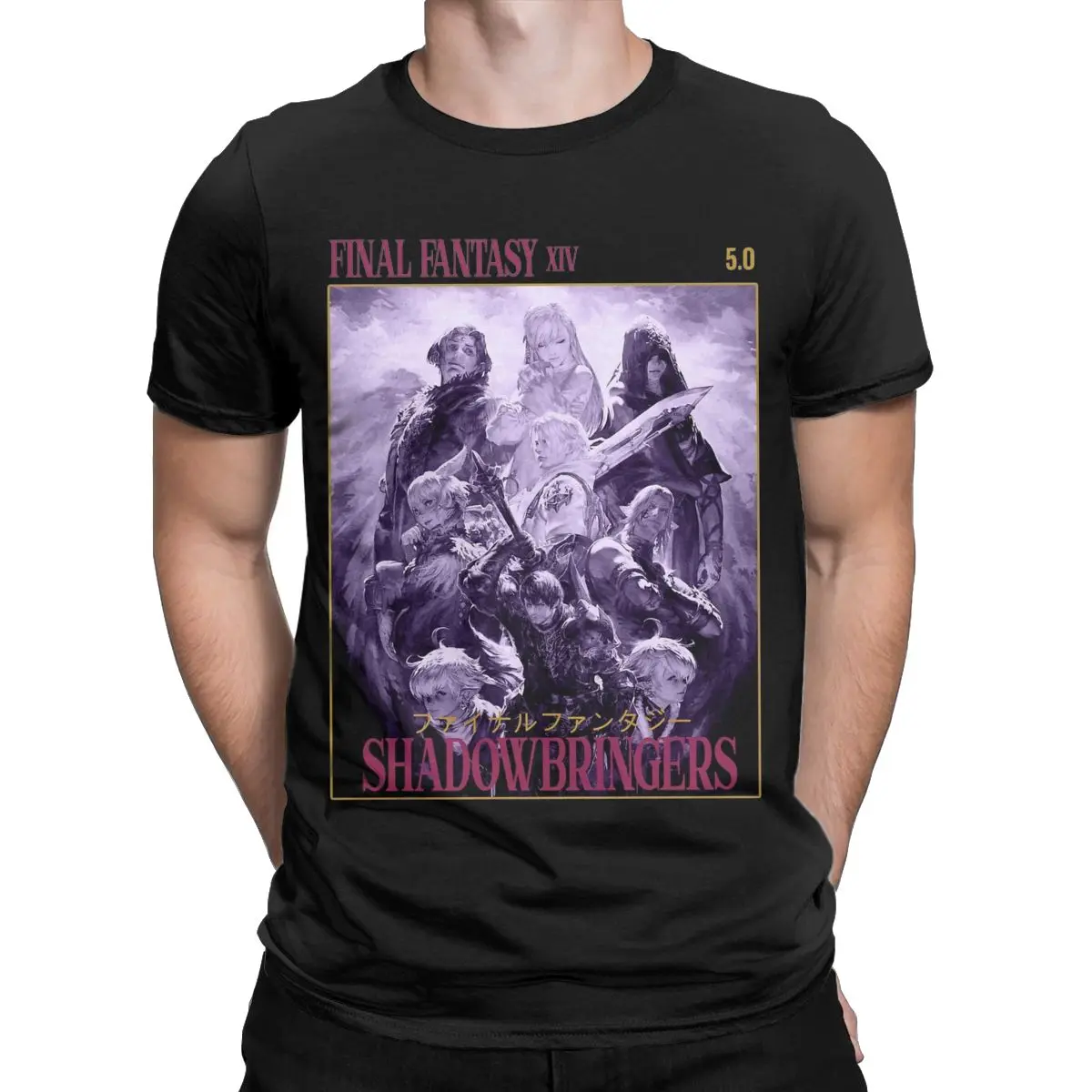 Final Fantasy XIV Shadowbringers T Shirts Men 100% Cotton Novelty T-Shirts Crew Neck Tees Short Sleeve Clothes Summer