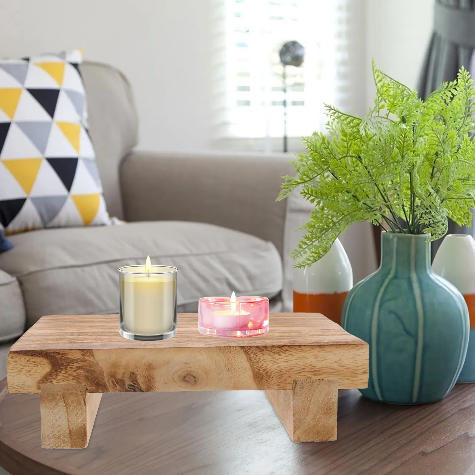 

Wooden Stool Stand Home Decor Small Exquisite Wooded Pedestal Rustic Wood Riser Kitchen Counter Bathroom Plant Decor