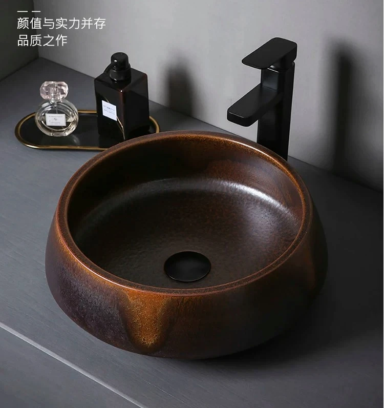 Ceramic wash basin single basin retro creative art  washbasin balcony