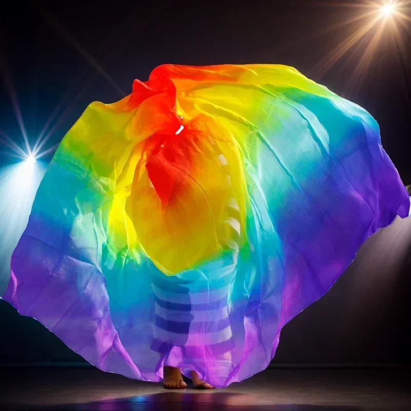 Belly dance veils 100% silk veils handmade gradual color veils can be customized Women Costume Belly Dancer Performance Props