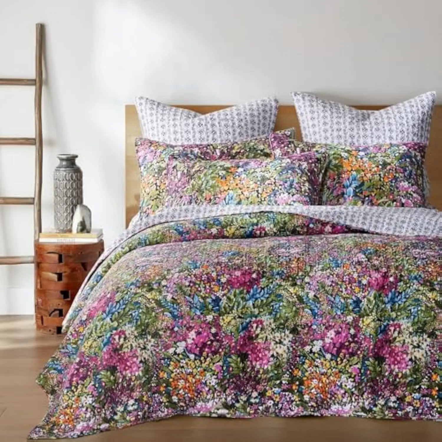 

- Basel Quilt Set -Twin/Twin XL Quilt + One Standard Pillow Sham - Multicolor Floral - Quilt Size (68x86in.) and Pillow Sham S