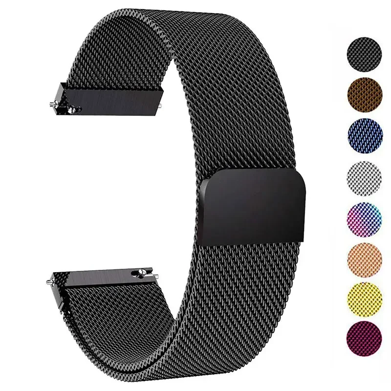 20/22mm Magnetic Loop For Samsung Galaxy Watch 4 Strap 40 44MM Active2 Gear S3 Watch 5 Bracelet For Amazfit GTS/GTR 4 3 Bip Band