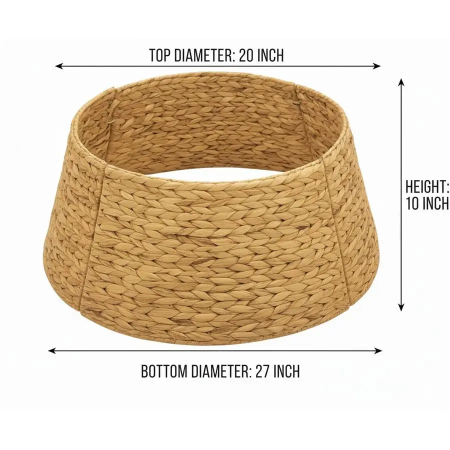 

Воротник для рождественской елки 27, натуральный чехол для корзины ручной работы, теплый и уютный, деревенское украшение для фермерского дома, юбка для елки, альтернатива Tr