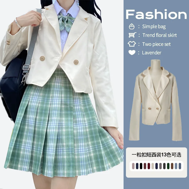 One-button suit jk Japanese school uniform class orthodox slim-fit small suit jacket junior high school girls spring autumn suit