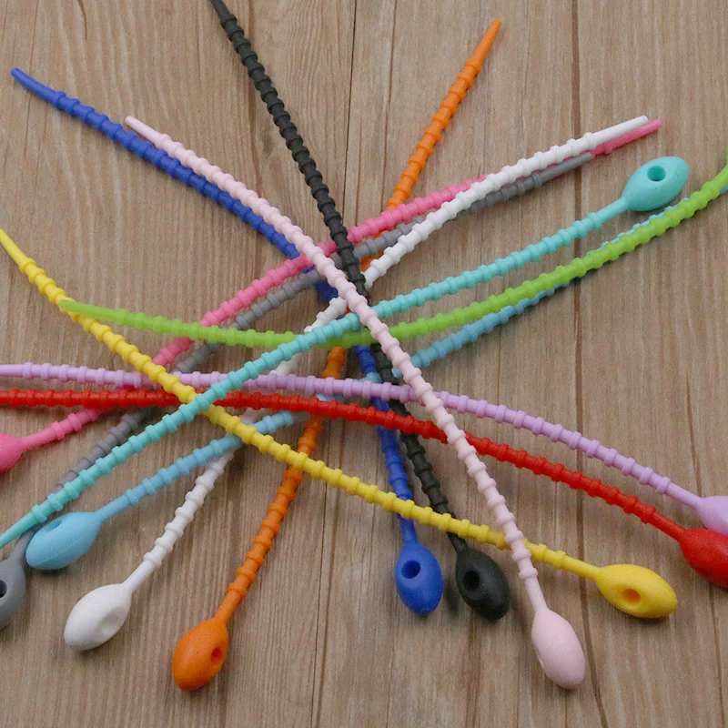 VVOCCi10Pcs Color Silicone Reusable Bag Ties Twist Wire Fasten Cable Zip Tie Headset Data Line Universal Magic
