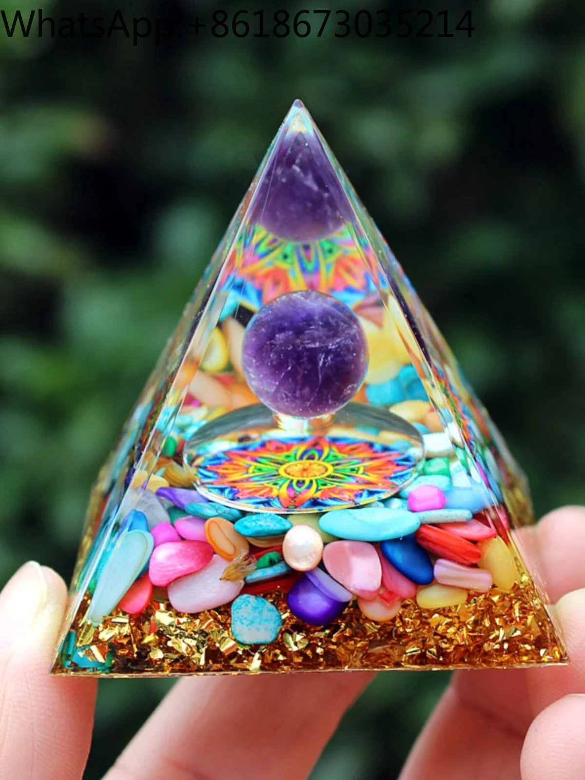 New product: Amethyst Ball, Crystal Crushed Stone, Pyramid, Home Furnishings, Resin Drop Glue Handicraft, Desktop Decoration