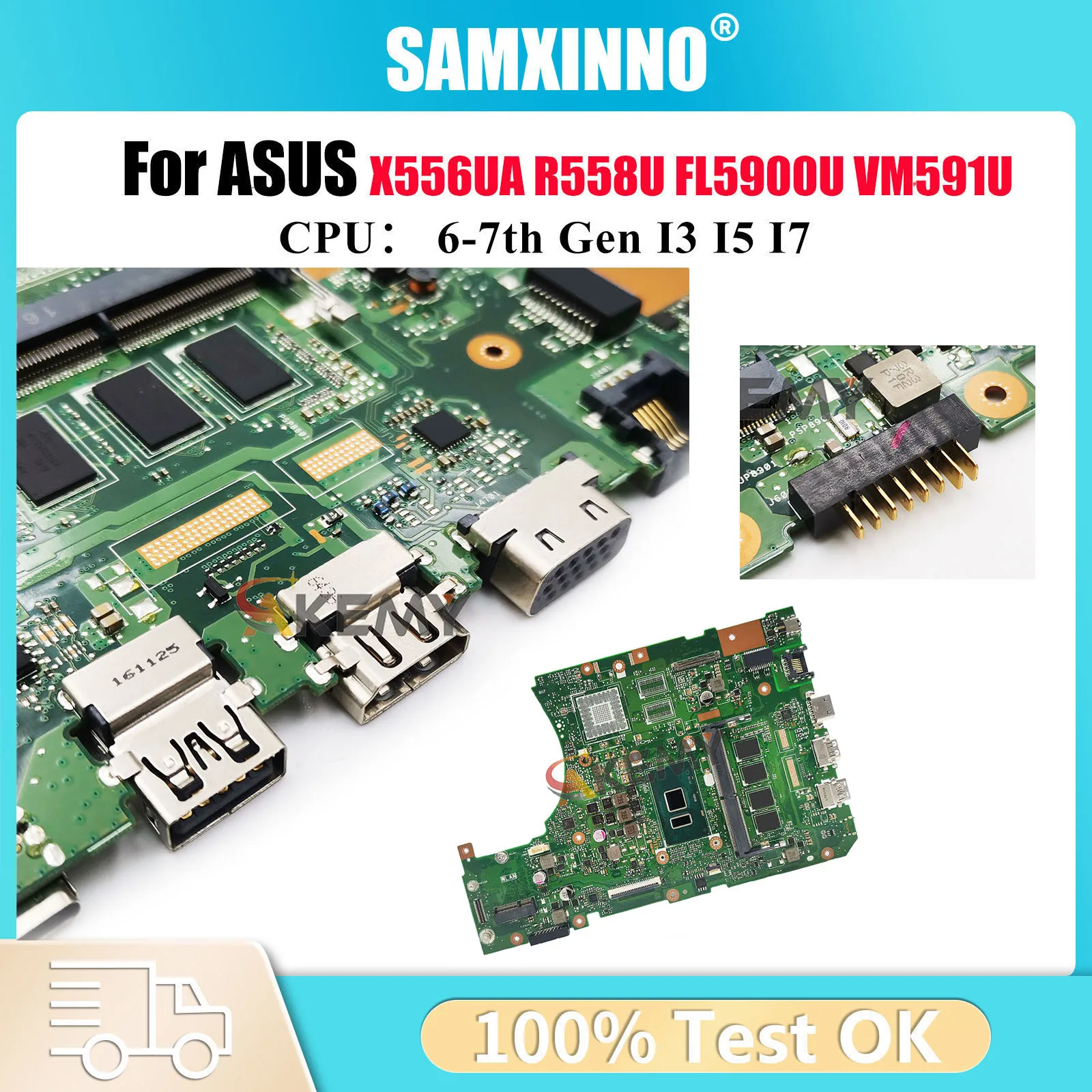 

X556U X556UA Mainboard For ASUS X556UF X556UV VM591U X556URK X556UQ R558U X556UQK FL5900U X556UJ Laptop Motherboard I3 I5 I7 CPU