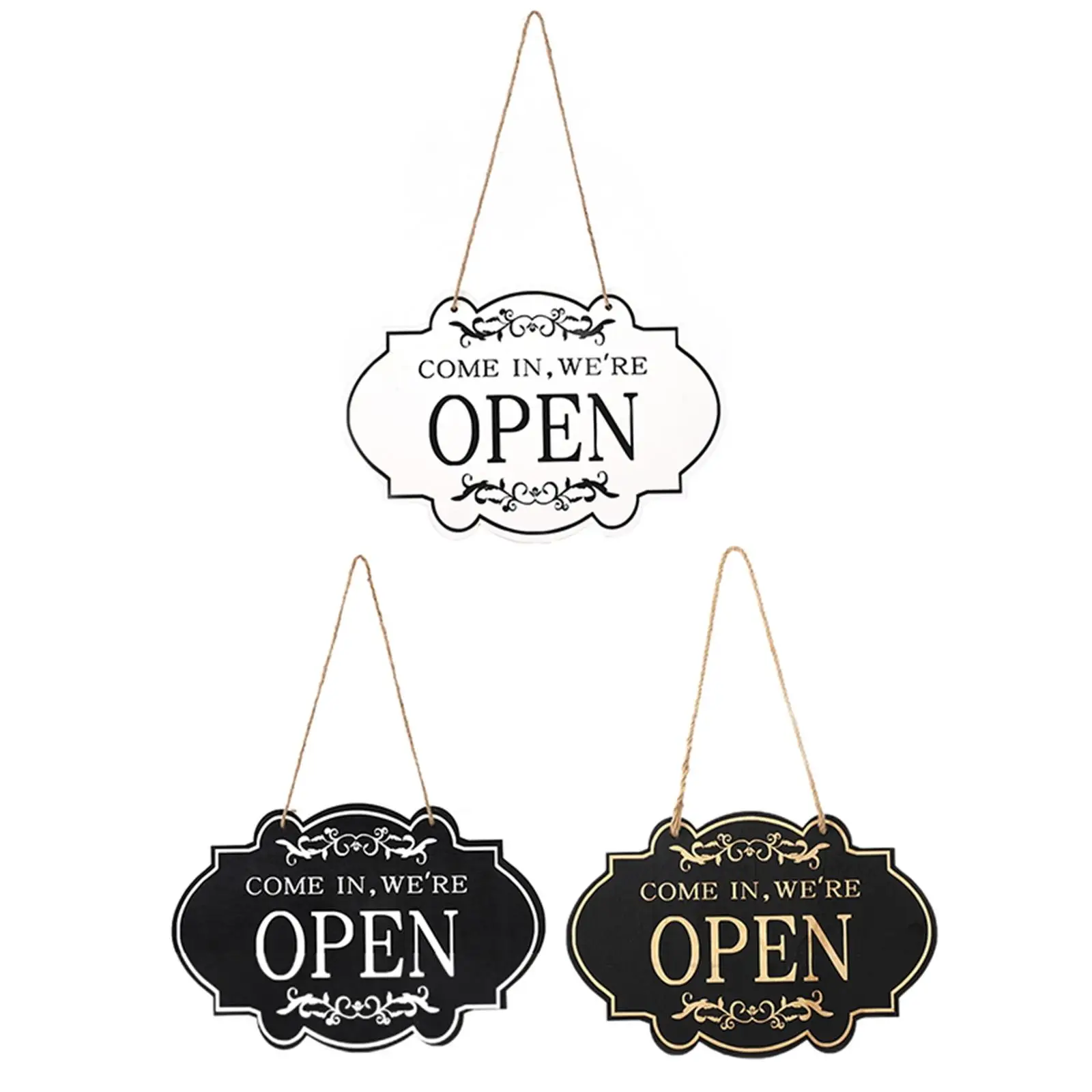 Double Sided Open and Closed Door Sign, Creative Hanger Hanging Business Sign