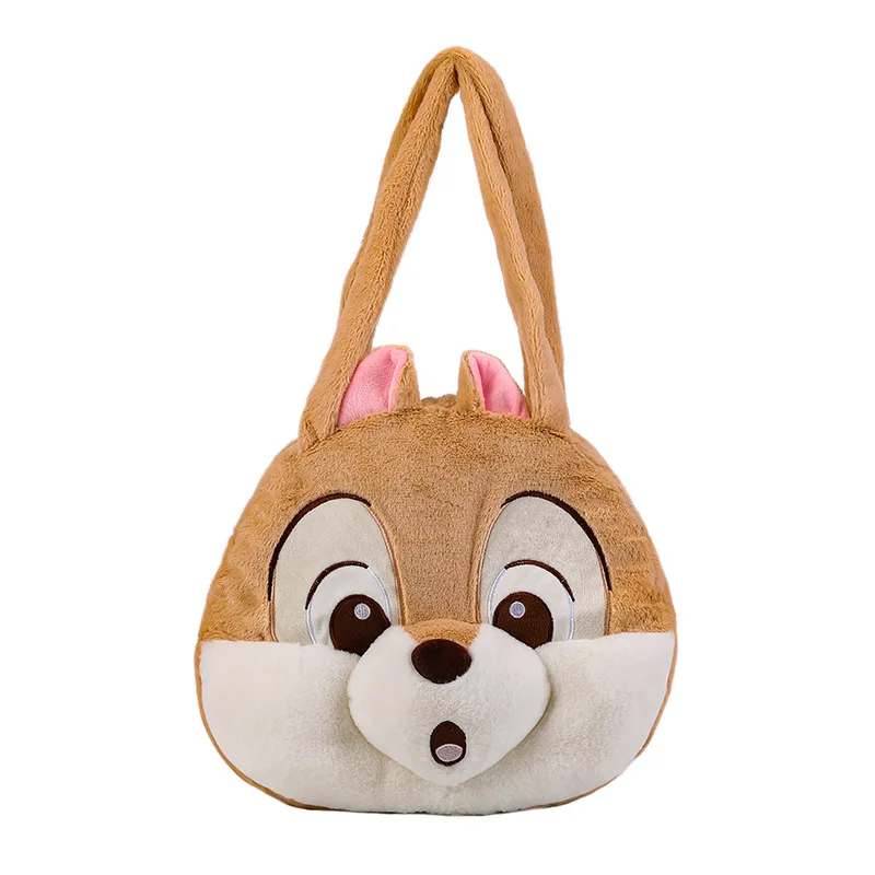 Plush Cartoon Bag Chipmunk Squirrel Chip \'n\' Dale Large Capacity Shoulder Bag Sweet Versatile Cute Women\'s Bag Stitch Disney