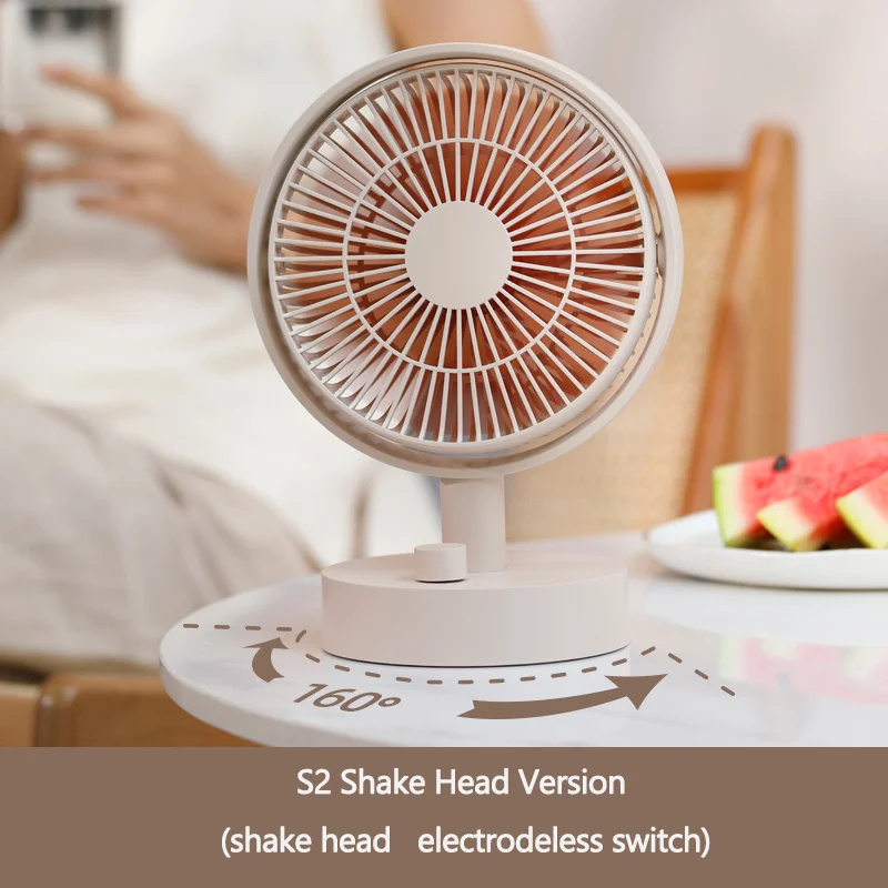 Sothing Desktop Fan Digital Display Shaking Head USB Fan Stepless Wind Speed Low Noise Portable Plume Version for Office