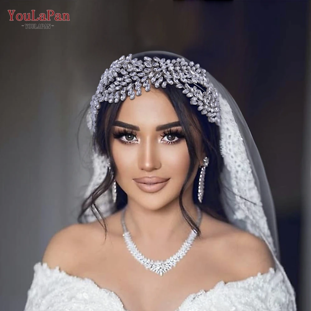 YouLaPan – bandeau de mariée en strass, couronne diadème, accessoires pour cheveux de mariage, spectacle de coiffure pour femme, hp4444