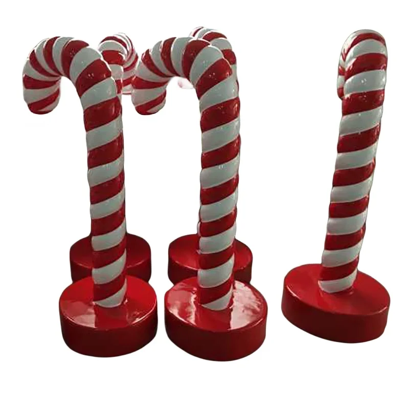 

Shopping Mall Giant Fiberglass Sweets Sculpture Statue Props Dwarf Led Candy Lighted Christmas Decorations Candy Canes