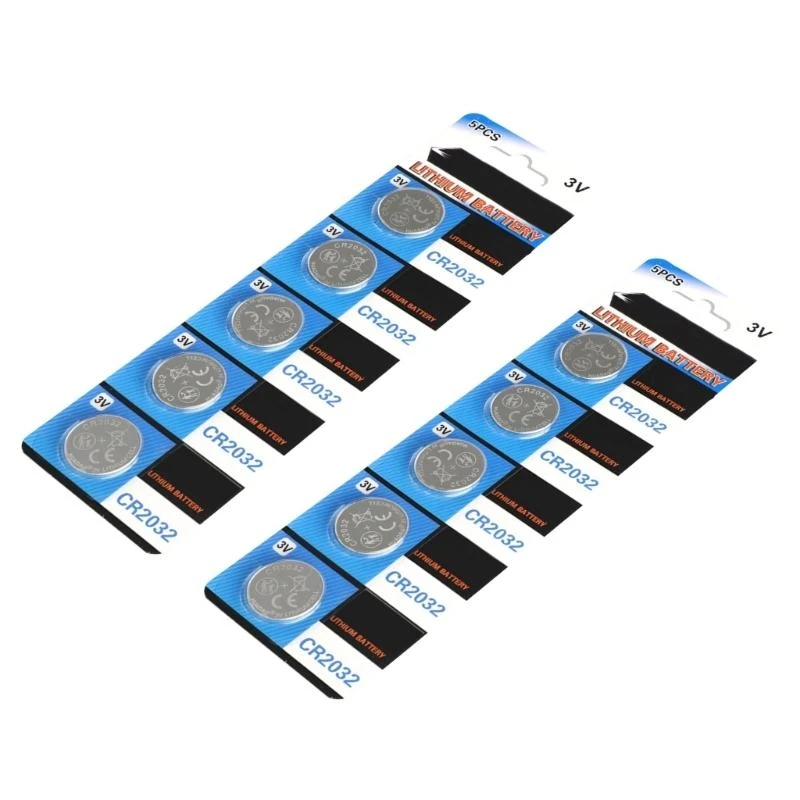 090F 5/10PCS CR2032 버튼 셀 배터리 3V 시계 계산기를위한 리튬 배터리