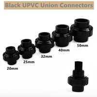1PC 20,25,32,40,50mm Thicken Black UPVC Union Connectors Aquarium Accessories Fish Tank Joints Garden Irrigation Fittings