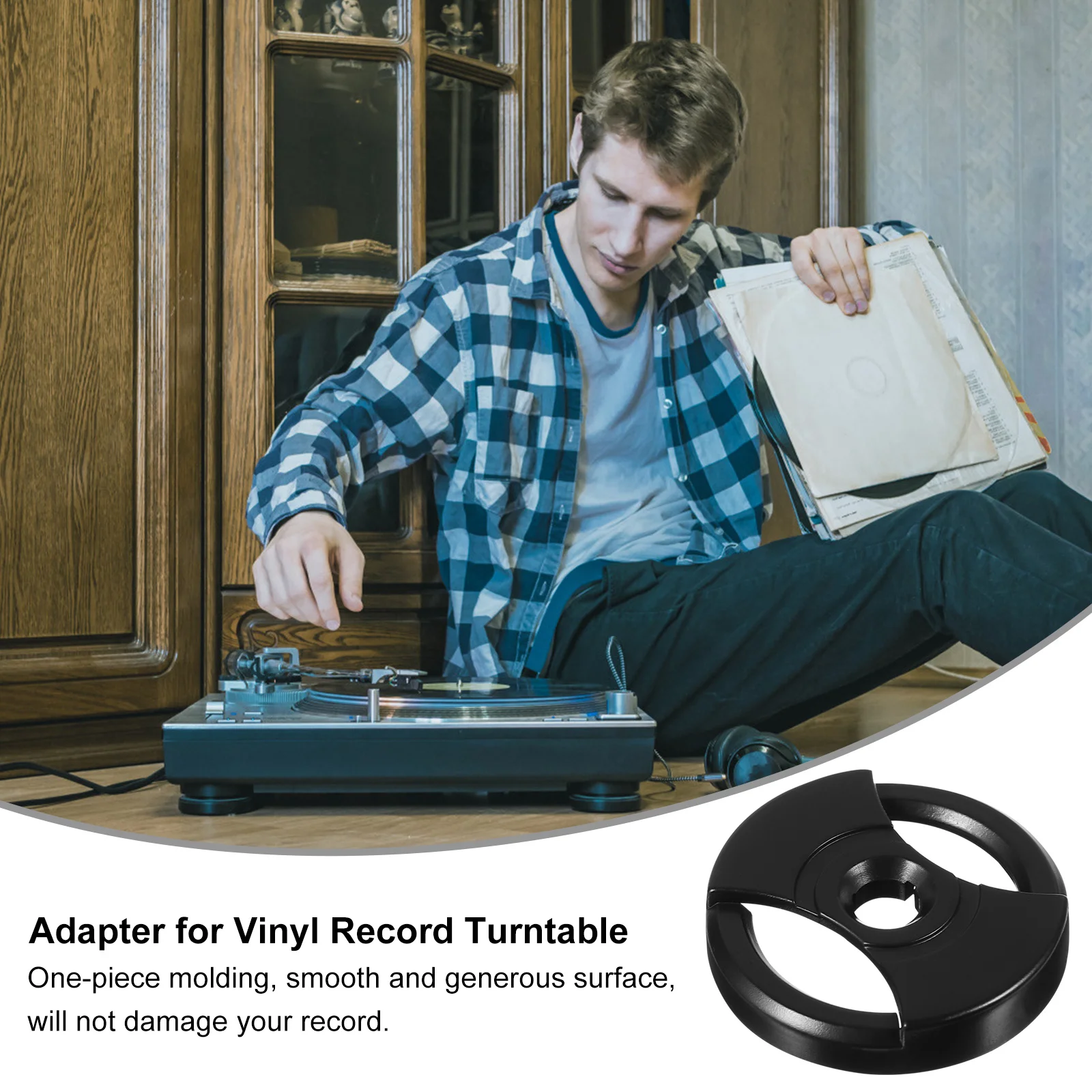 High-Strength 45 To 33 Turntable Adapter For Vinyl Record Player Disc Replacement Accessory Turntable Record Adapter