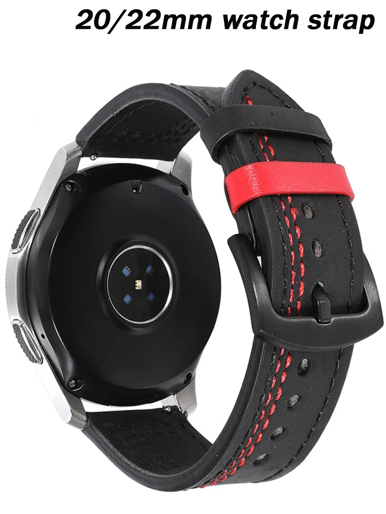 

Кожаный ремешок для Samsung Galaxy watch 6/5/4/classic/Active 2 46 мм/42 мм/40 мм, Amazfit Gtr/GTS 2/2e/3/профессиональный ремешок