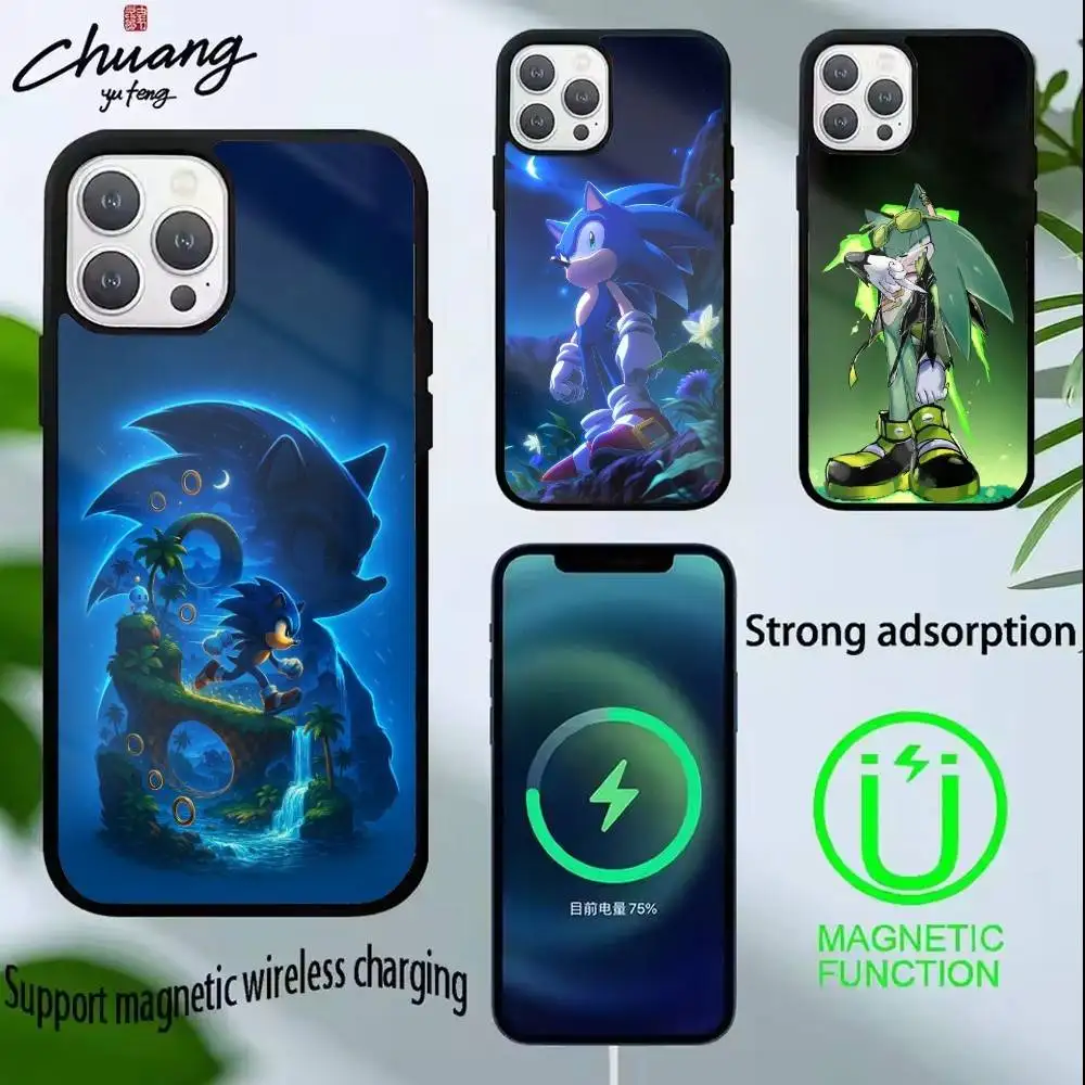 

L-Shadow the Hedgehog Phone Case For iPhone 14,16,15,13,17,12,Plus,Pro,Max Magnetic For Magsafe Frosted Cover