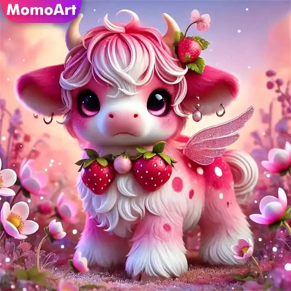

Momoart Cattle Diamond Embroidery Animal Suitable For Beginners Diamond Mosaic Cartoon Painting DIY Wall Decoration