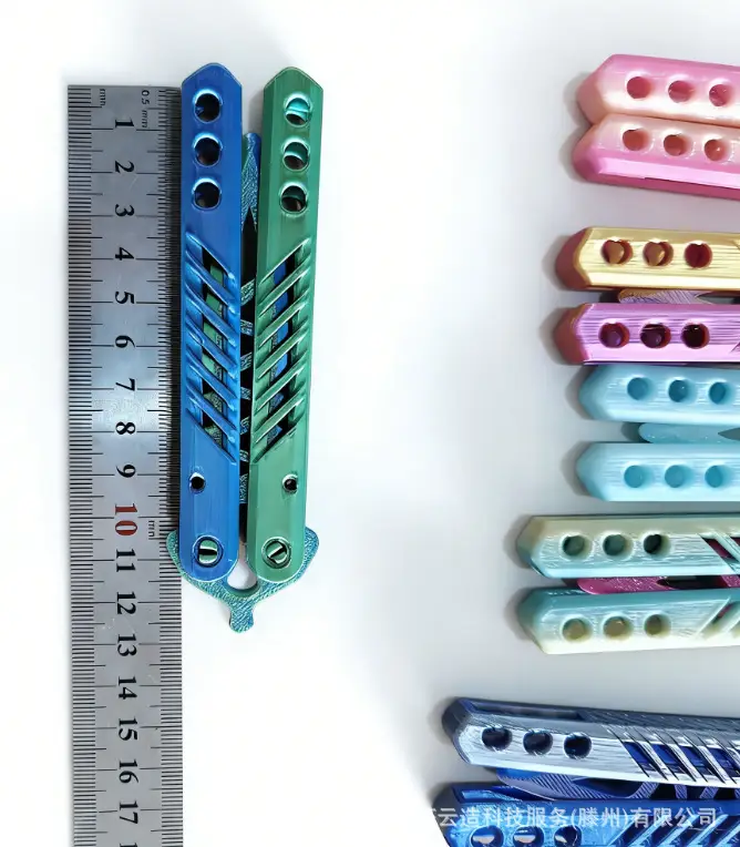 3D Printed Butterfly Knife Practice Toy Uncut Blade Training Tool Multi Color Stress Relief Fidget Gadget for Beginners - Image 3