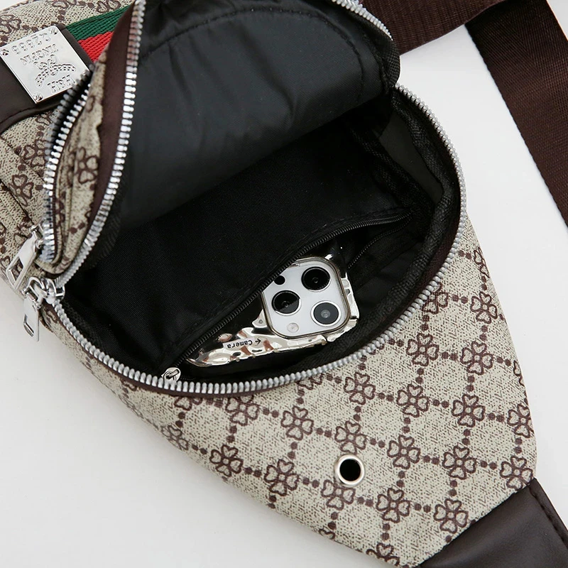 Multifunktionale Umhängetasche für Herren/Damen Schultertasche Stoff-Brusttasche mit Kopfhörerloch Schräge Freizeittasche – Detail 7
